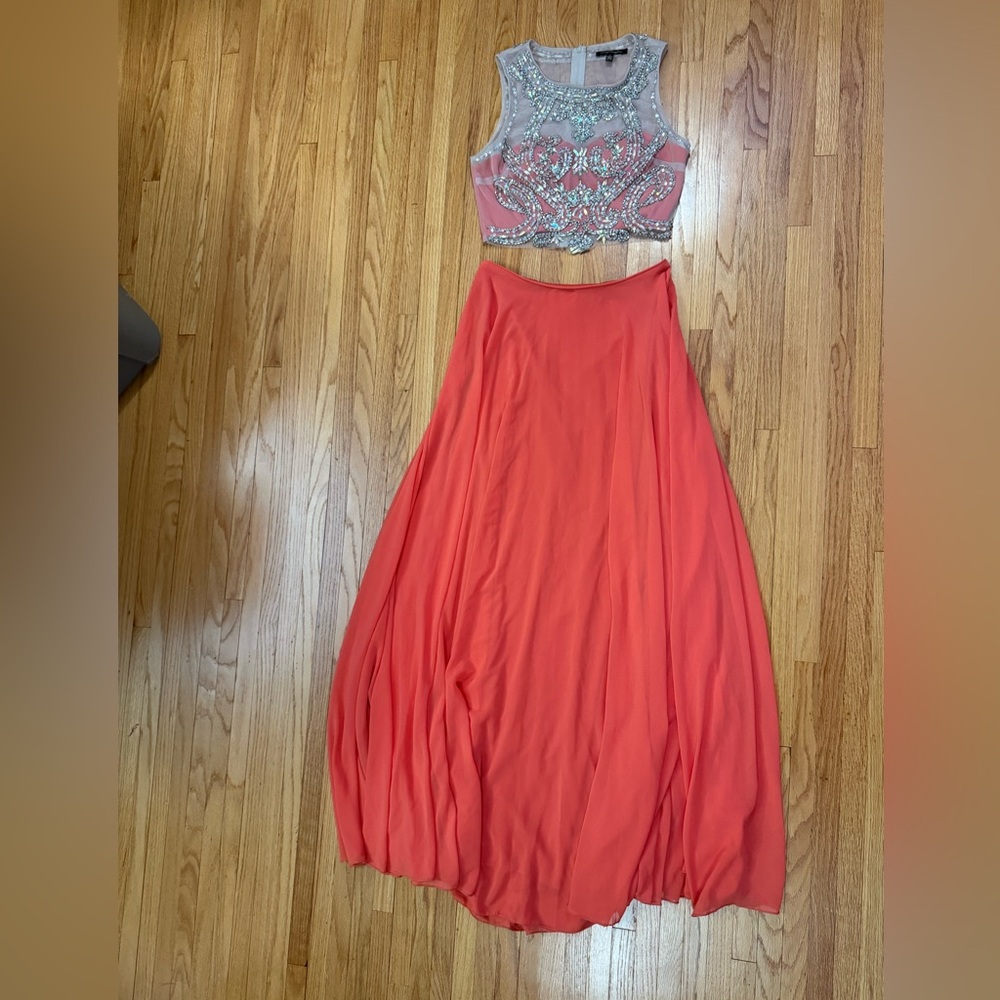 Coral 2 piece formal dress